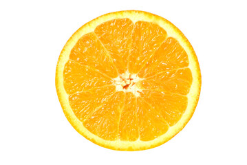 Wall Mural - Cut juicy fresh orange in PNG isolated on transparent background