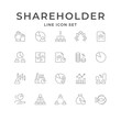 Set line icons of shareholder
