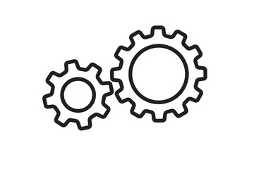 Wall Mural - Setting icon vector with work cog gear element. Cogweel mechanism symbol.