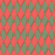 Seamless Pattern Of Red And Green Diamonds. Chess Diamond Pattern. Stock Illustration.