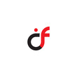 initials c and f cf letter logo icon vector