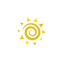 Spiral Sun Vector Logo Icon Design