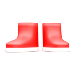 Sticker - Red And White Boots Icon In 3D Rendering.