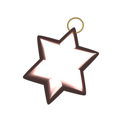 Canvas Print - 3D Render Of Burning Brown Star Lantern Icon.