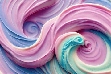 Soft Pastel soft pop icing swirls, Created with AI, Created with Artificial Intelligence