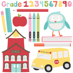 Wall Mural - back to school vector illustrations