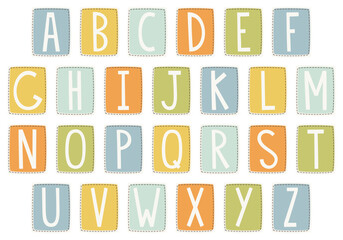 Wall Mural - baby boy vector alphabet with letters