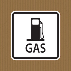 Wall Mural - Gas Traffic Sign On White Background