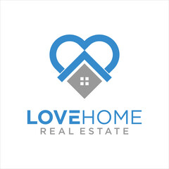 Wall Mural - Love With Home Logo Design Template