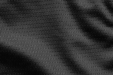 Black sport cloth fabric football shirt jersey texture close up