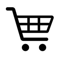 Shopping cart simple isolated icon for apps and websites