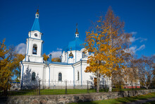 The Church Of St. Nicholas The Wonderworker On A Sunny Autumn Day. Sortavala. Karelia, Russia