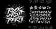 © VRTX - Rock'n'roll Party vintage style grunge sign with type font alphabet vector template