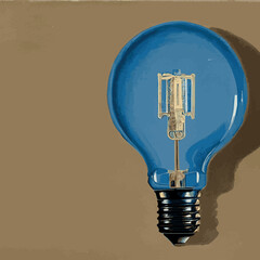 Wall Mural - Vector image of a light bulb. Realistic 3d object on transparent background. The effect of light. A symbol of creativity and ideas.