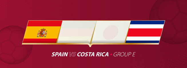 Wall Mural - Spain - Costa Rica football match illustration in group A.