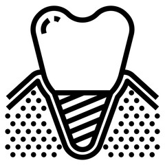 Wall Mural - dental implant line icon