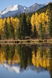 Fototapeta Las - Autumn reflections on a mountain lake