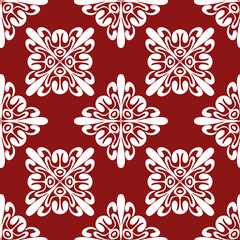  Elegant seamless pattern for textile design, red saturated floral background