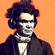 Portrait of Ludwig Van Beethoven. High quality illustration