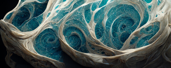 Wall Mural - abstract whirlwind quartzite stone organic nature stone bone and clouds wallpaper background. 3d ren