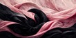 © Eduardo - Pink and black Flowing fabric background illustration, abstract swirl