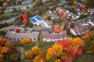 Wall Mural - Drone Autumn Foliage in Princeton Cranbury Plainsboro New Jersey