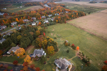 Wall Mural - Drone Autumn Foliage in Princeton Cranbury Plainsboro New Jersey