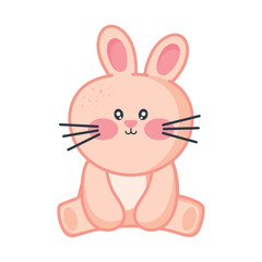 Wall Mural - cute rabbit kawaii animal