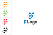 F logo, F icon, technology logo and icon 