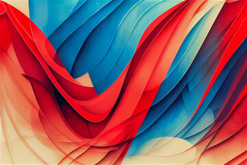 Wall Mural - Red, blue and white background