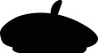 © theerakit - Beret icon on white background. Mime black beret sign. Mimic Cap symbol. flat style.
