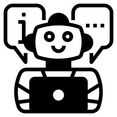 Canvas Print - chat bot icon