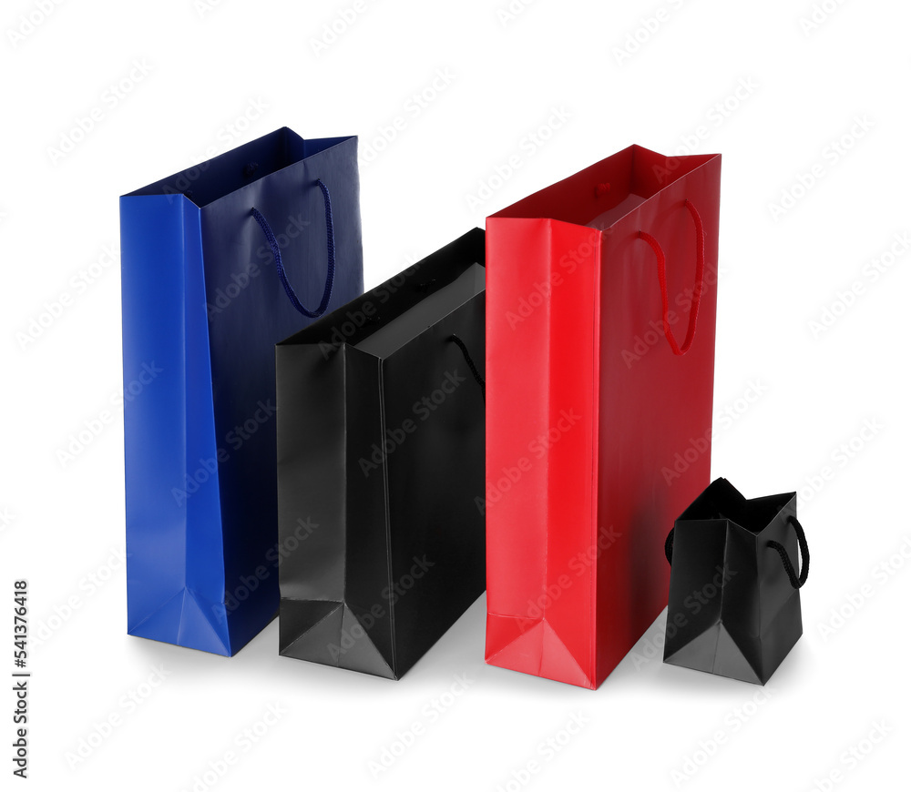 Shopping bags on white background. Black Friday sale