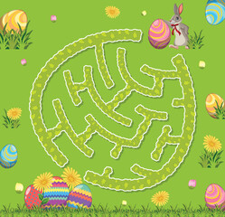 Wall Mural - Maze game template for kids