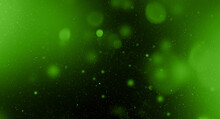 Green Colorful Starry Sky, Horizontal Galaxy Background
