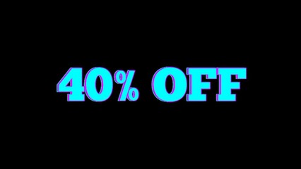 Wall Mural - Forty percent off sale sign isolated on a black background