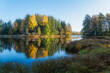 River and natural salomon area in autumn. Farnebofjarden national park in north of Sweden.