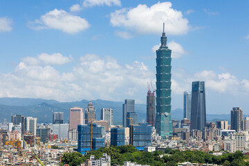 Wall Mural - Taipei downtown city landmark