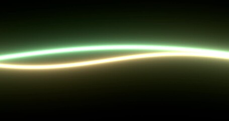 Wall Mural - 3d rendered animation of waving colorful lines in black background