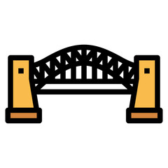 Wall Mural - bridge filled outline icon style