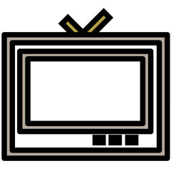 Sticker - Vintage TV Colored Line Icon