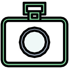 Sticker - Flash Camera Colored Line Icon