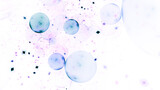 Fototapeta  - Abstract blue bubbles. Fantastic colorful background. Digital fractal art. 3d rendering.