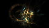 Fototapeta  - Abstract golden lights. Fantastic space background. Digital fractal art. 3d rendering.