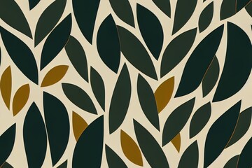 coffee pattern. tropical bush, abstract beans, line leaves. aroma robusta and arabica variety. 2d il