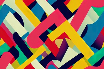 Canvas Print - Seamless abstract hand writing pattern, colorful letters, graffiti