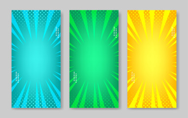 Sticker - Comic Collection Vertical Banner Sunburst Style