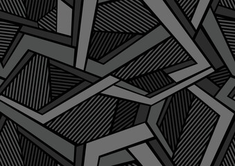 Abstract geometric seamless pattern with polygonal shapes. Modern digital sport camo texture ornament for fabric, fashion and vinyl wrap print. Vector background.