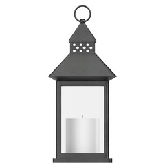 Wall Mural - 3d rendering illustration of a lantern with candle