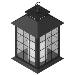 Wall Mural - 3d rendering illustration of a lantern with candle